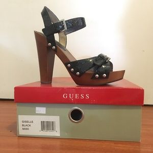 Guess Giselle Sexy Wooden Platform Heels